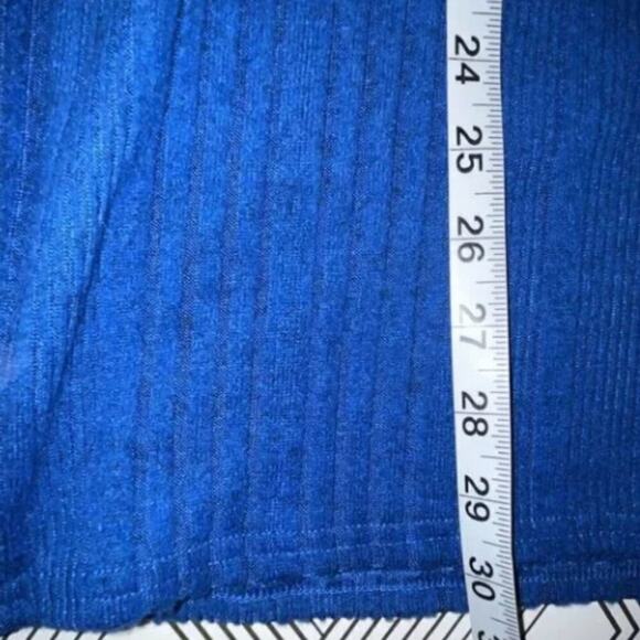 Umgee Blue Knit Mid-Skirt with Side Slits - Small Soft and Stretchy. - Picture 4 of 7